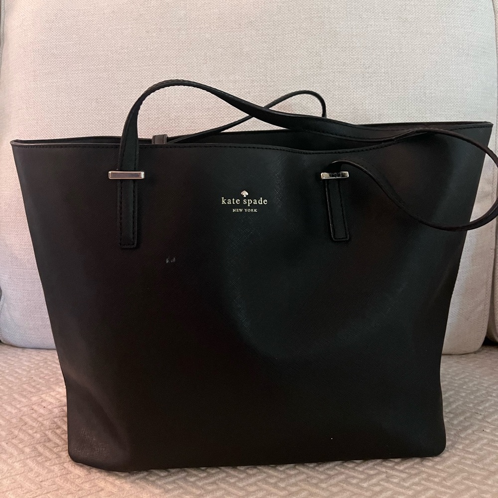 Kate Spade black structured tote bag